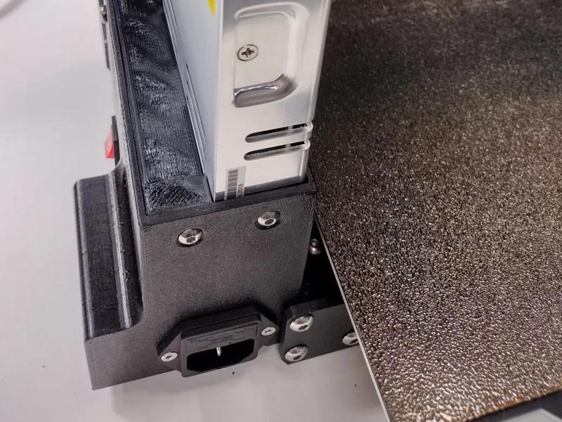Meanwell LRS-350 RSP-320 PSU cover for Prusa Mk3 with rear AC/Mains receptacle