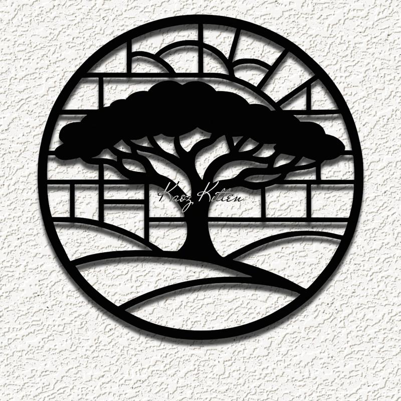 acacia tree glass wall art home decor