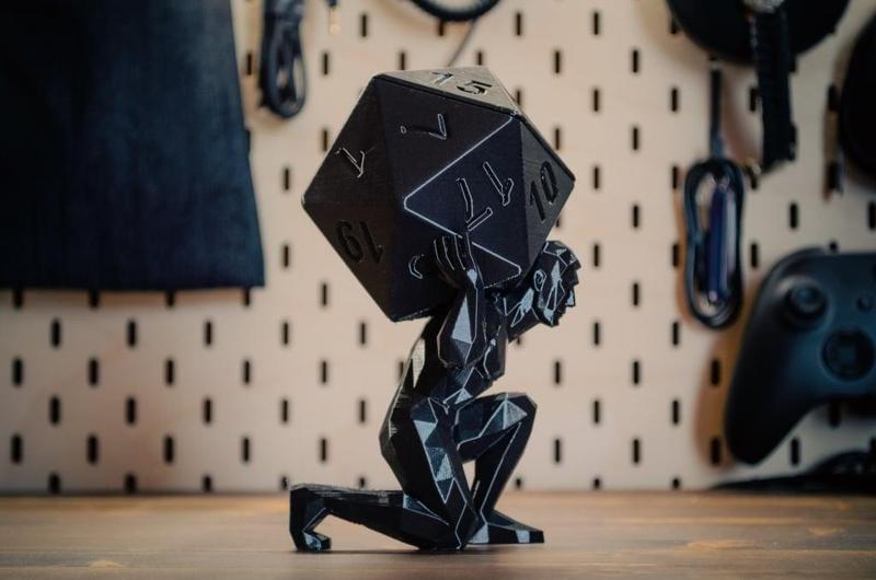 Low-Poly D20 Atlas DnD Figure