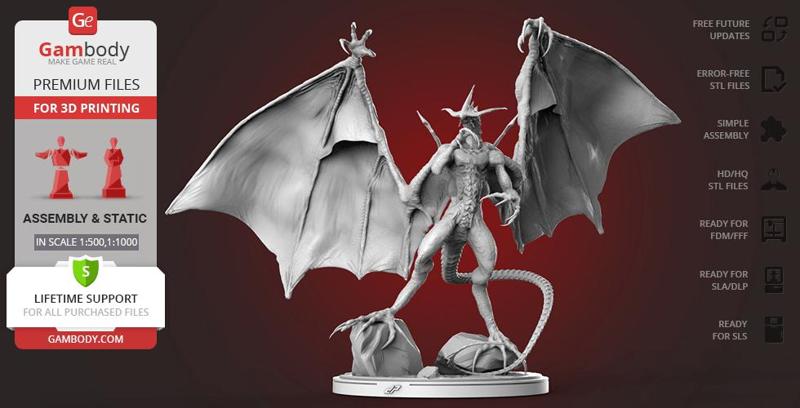 Bahamut Final Fantasy 3D Printing Figurine | Assembly