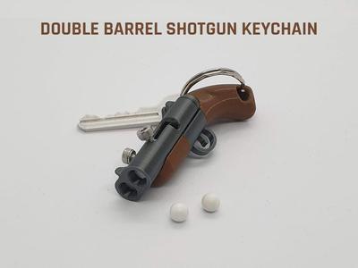 Double Barrel Shotgun Keychain