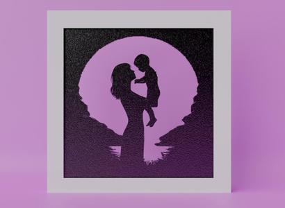 Mother and Child Silhouette