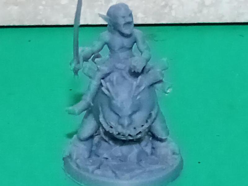 Goblin riding a mouthy demon – wargaming miniature