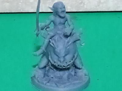 Goblin riding a mouthy demon – wargaming miniature