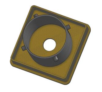 End cover for 5″ PVC for RV sewer hose storage, with connector