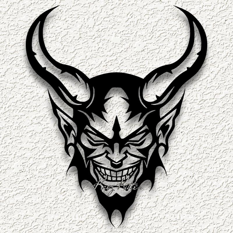devil demon horns skull wall art home decor