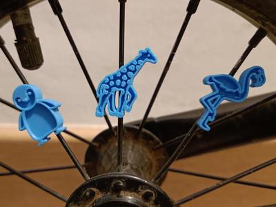 Snap on spoke clips – animals