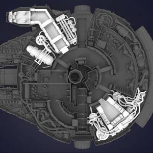Millennium Falcon Interior 3D Printable Parts Kit 1: Cockpit and Engine Details