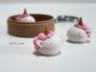 Unicorn Bun Fidget Keychain (Dim Sum)