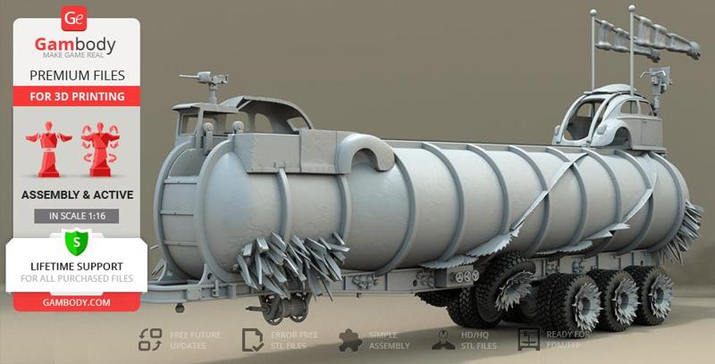 War Rig Tanker 3D Printing Model | Assembly + Action