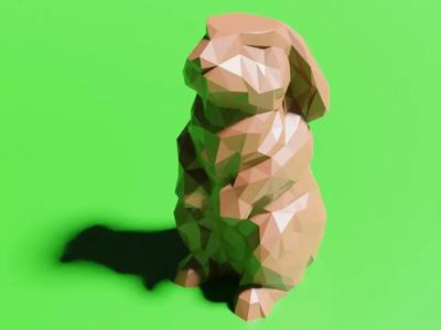 Low Poly Bunny Vase