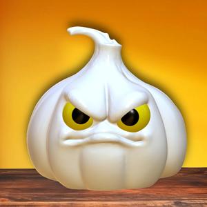 grumpy garlic funny figurine vegetable with face sculpture
