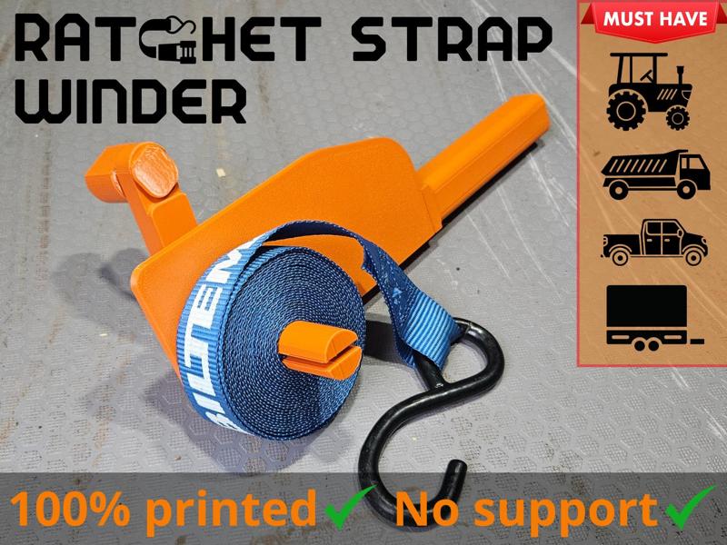 Ratchet Strap Winder L 1.0 – 100% printed parts!