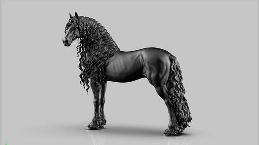 Friesian horse  –  3D Sculpting