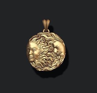 Sun and moon pendant
