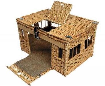 Pigeon Racing Wicker Basket - Open and Closed