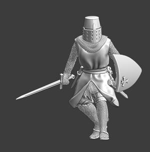 Medieval Crusader Knight advancing