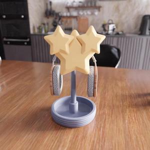 3D Star Headset Stand as Stl Files & Personalized Stand, Star Decor, Headphone Accessories, Game Room Decor, Gaming Accessories, Star Art