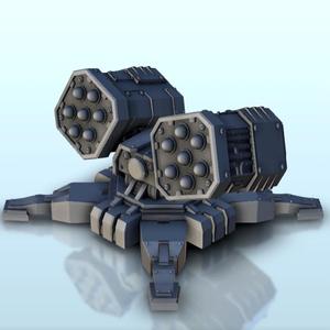 Double missile launcher turret 3 (+ supported version) – MechWarrior Scifi Science fiction SF 40k