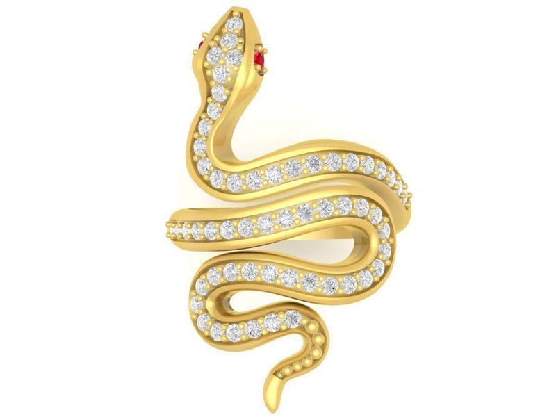 fengshui lucky diamond snake ring 3581
