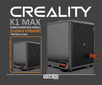 CREALITY K1max – SIDE PANELS WITHOUT LOGO [CLOSED + SPOOL HOLDER]