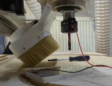 CNC material / tool offset probe attached with magnet
