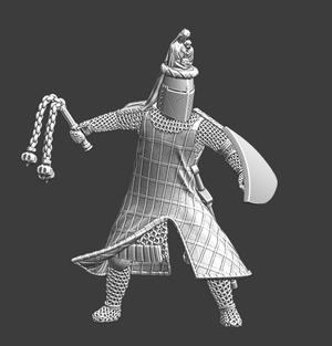 Medieval  Virgin Mary  knight with flail
