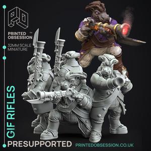 Giff Riflemen x4 – Weird Shores – PRESUPPORTED – 32mm scale