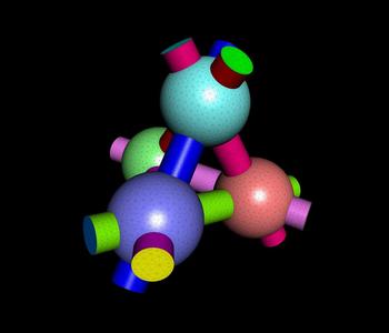 Tetrahedron connected balls