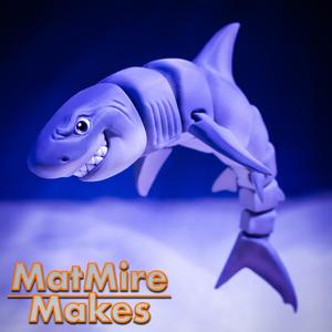 Great White Shark, Print-In-Place Body, Snap-Fit Head, Cute Flexi