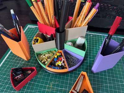 Modular Spinning Pen & Office Supplies Holder