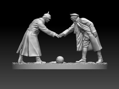 Christmas Truce Memorial german and british soldiers ww1
