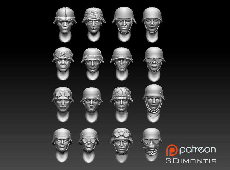 German Soldiers Helmets Heads ww2