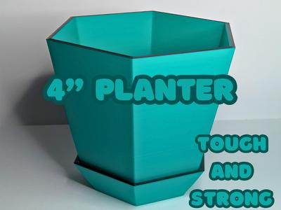 Hexagonal Planter with Base – 4 Inches