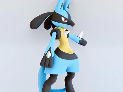 Lucario Pokemon Model; No AMS Needed - Split