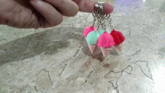Articulated Ice Cream Keychain