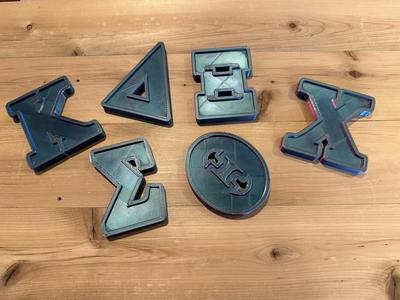 Greek Alphabet Solid Voronoi Letter Decor Wall Art