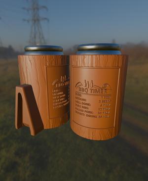BBQ Timer Beer Cahrt Can Holder / Koozie