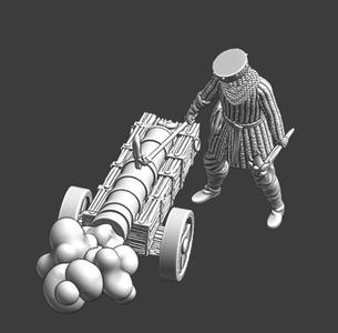 Medieval cannon/bombard firing