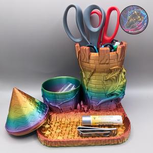Dragon Castle Desk Organizer, Desk Accessory