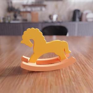 3D Rocking Horse Toy as Stl Files & 3D Model, Rocking Horse Decor, 3D Art, Animal Toy, 3D Printing, Kids Toy, Horse Art, Horse Ornament