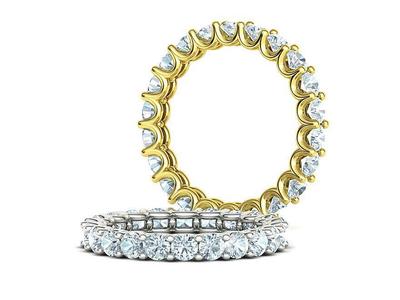 Diamond Eternity Ring with 3mm Stones 3dmodel MANY FINGERS