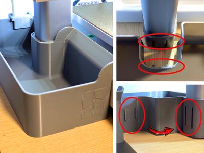 A1 Filament Poop Bin V2, Deflector, Scrapper stand