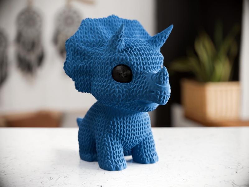 Cute Knitted Triceratops - No AMS