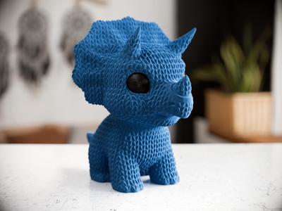 Cute Knitted Triceratops - No AMS