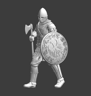 Medieval Varangian guard – walking with axe