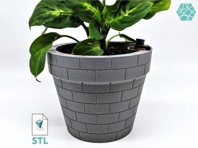 Self-Watering Plant Pot STL 3D Print File with a Gentleman Earthworm Companion | Planter STL