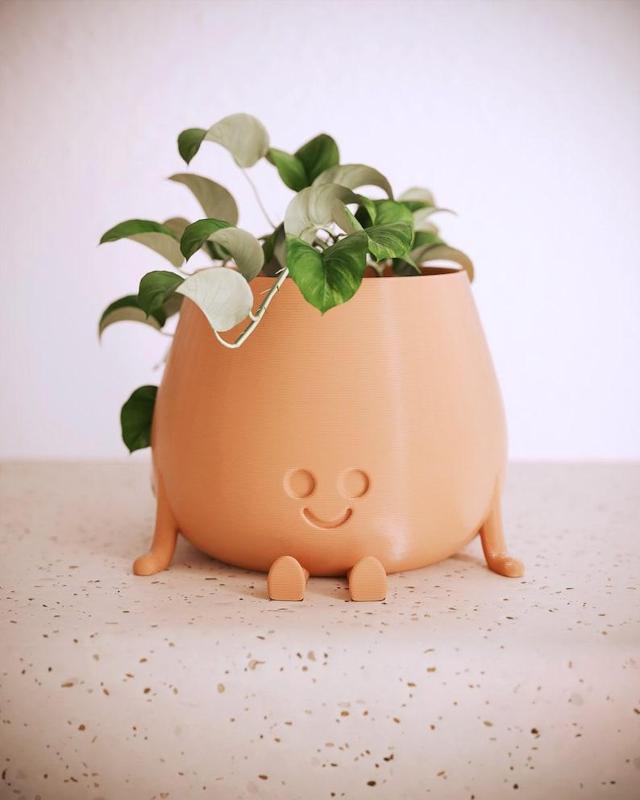 Happy Pot 3D Print Stl File | Stl File For 3D Printers |Home Decor – Digital Download Person, Succulent, Planter, decor, magic, fun.