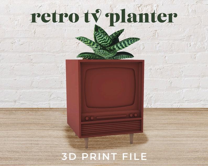 6″ Retro TV Planter 3D Print File