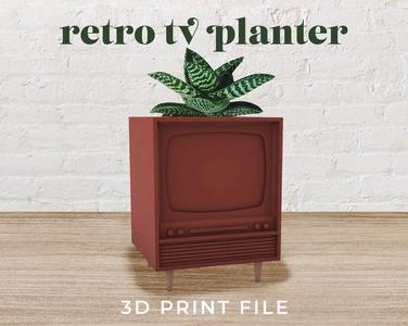 6″ Retro TV Planter 3D Print File